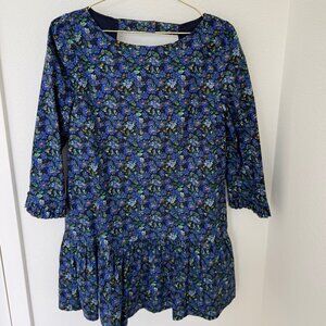 Free People Floral Blue Blouse Size Small
